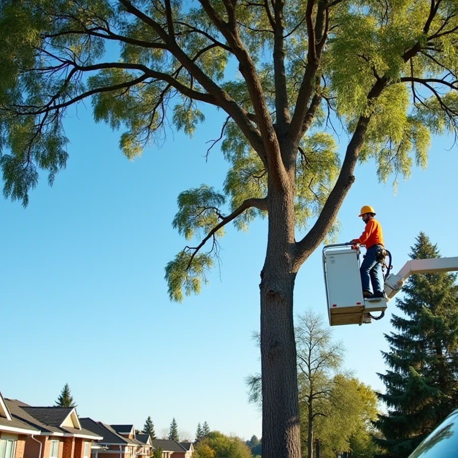 Bucket-truck trimming in Cape Coral